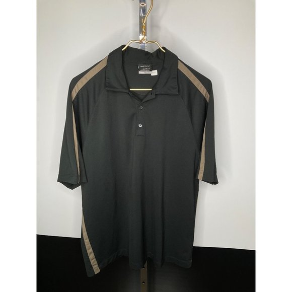 LARGE Nike SS Golf Men's Dri-fit Polo Shirt Black Green - Picture 2 of 5